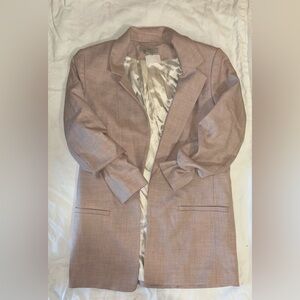 H&M pink blazer with rouched quarter sleeves. Size XS.